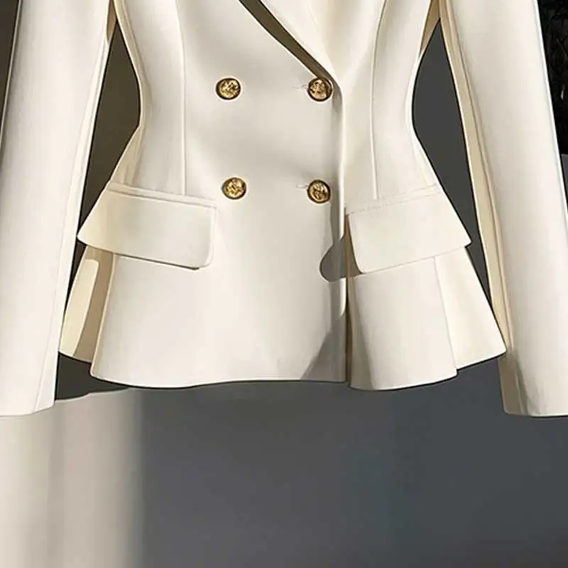 ملابس النساء ربيع الخريف موضة الكورية زر بلون مصممة طوق الإناث كل مباراة مزاجه جيب سترة Coa