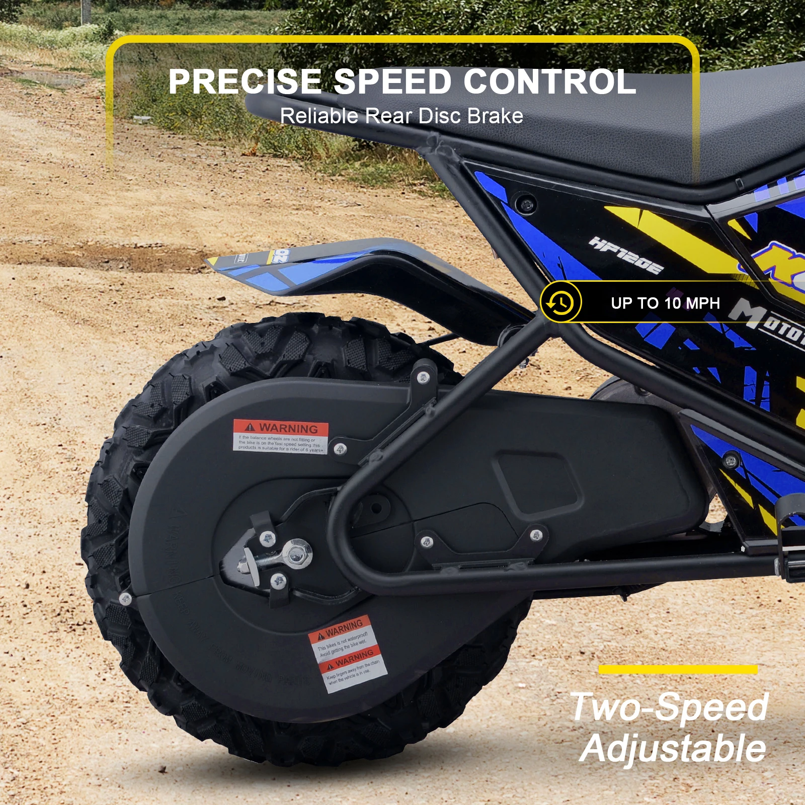 KOOZ HP120E 24V 250W Electric Motorcycle for Kids, Electric Dirt Bike Up to 10 MPH & 7.5 Miles Long-Range.