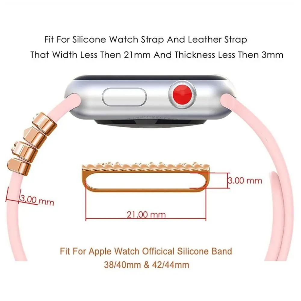 Elegant Diamond-Embellished Metal Watch Band Bracelet with Decorative Charms