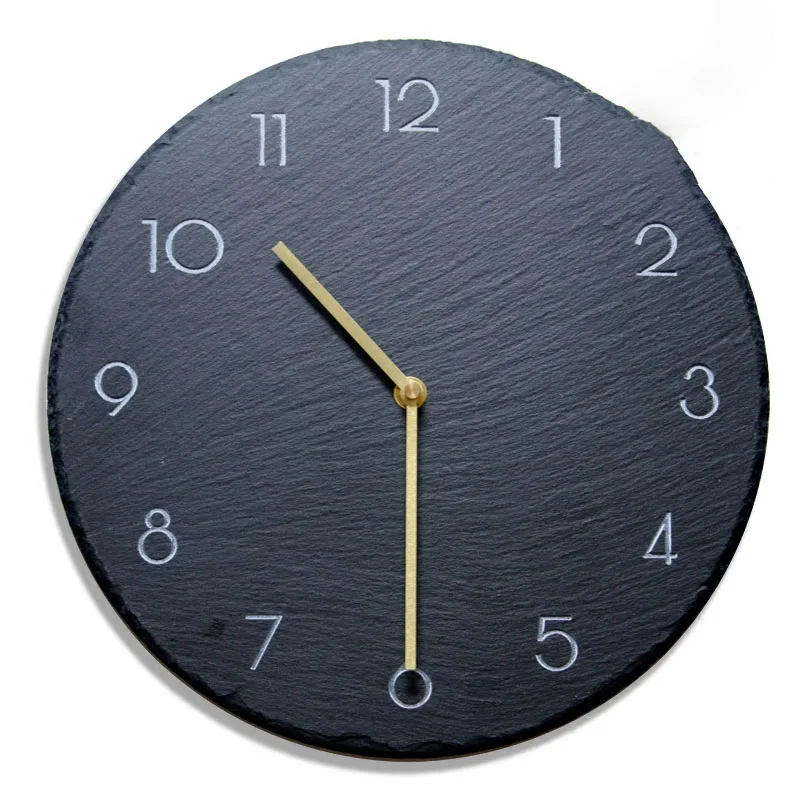 Large Slate 3d Gold Air Art Household Silent Wall Clock