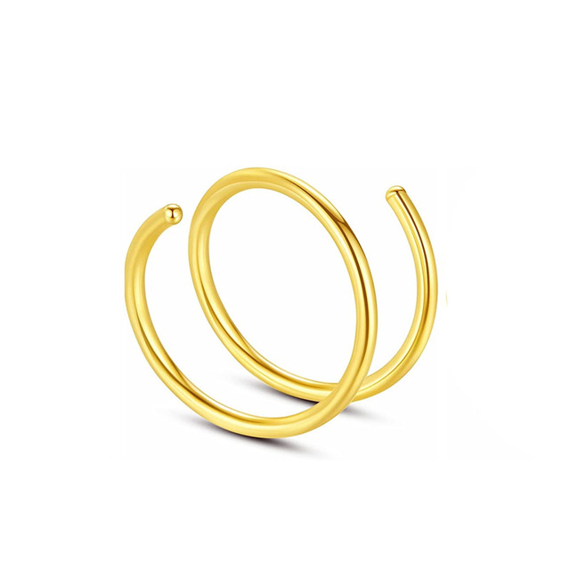 PC Double Layers Stainless Steel Nose Ring for Women Men 20G Nose Hoop Rings Ear Cartilage Tragus Helix Piercings Jewelry