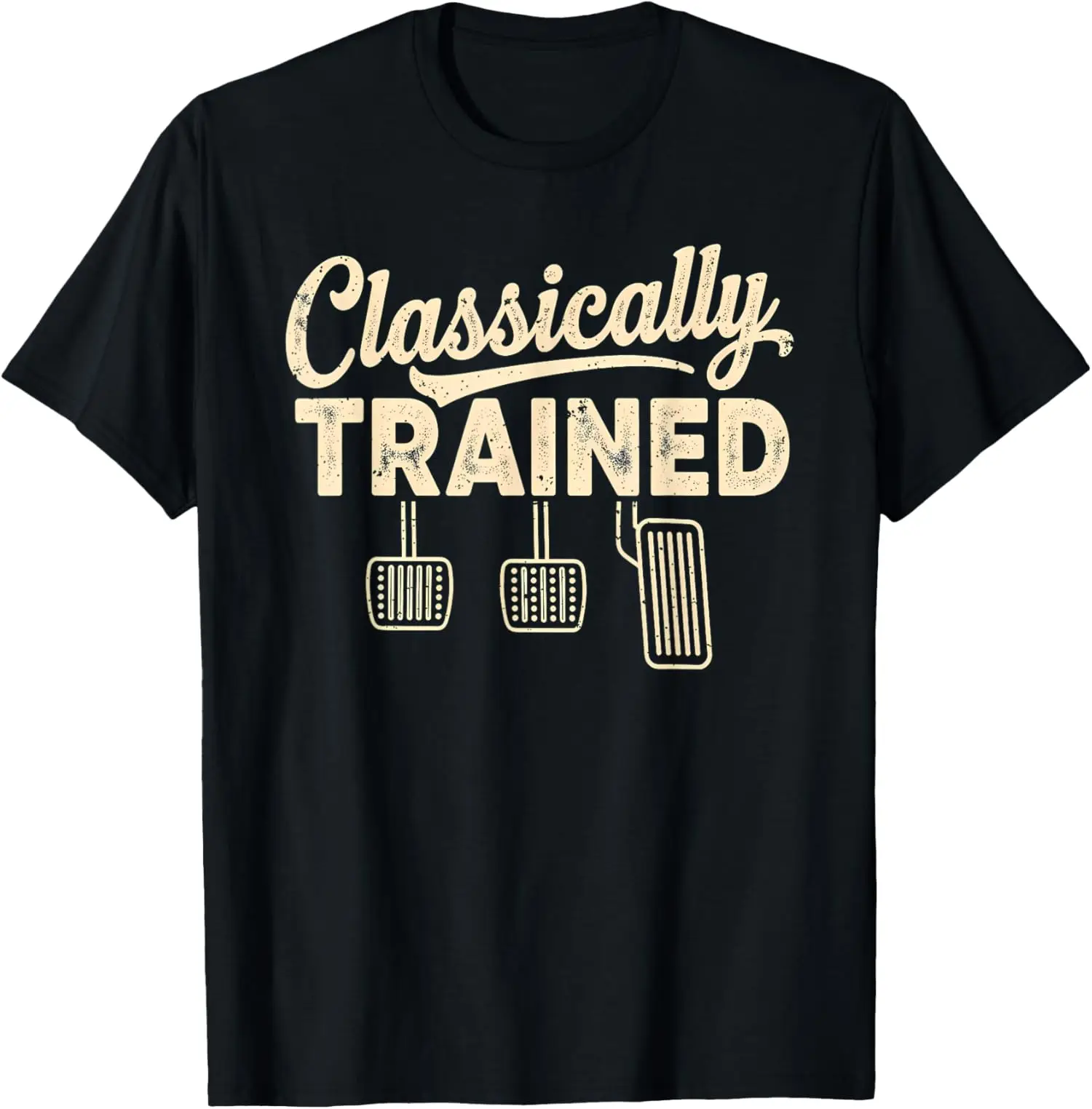 Herren- und Damen-T-Shirt mit Fahrerhumor: Klassisch Ausgebildete Manuelle Autopedale, Streetwear, Übergroßes T-Shirt, Sommerliches Lässiges Baumwoll-Oberteil, Neuheit
