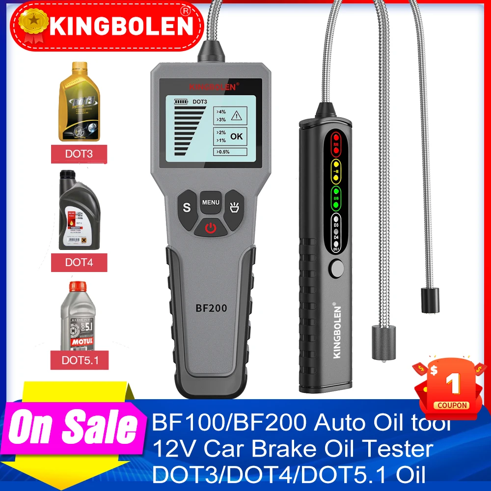 Brake Fluid Tester Auto Brake Oil Liquid Tester BF100/BF200 2in1TPMS Detector Tester OBD2