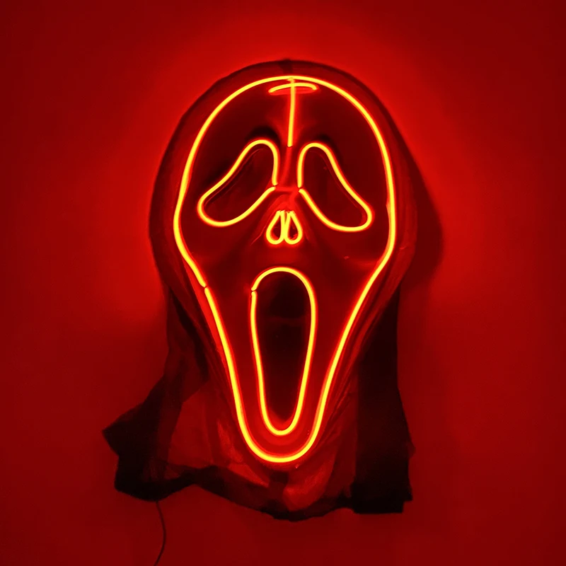 Máscara De Fantasma Con Purpurina – Careta De Halloween De Polipropileno Y Tela, Tamaño 50x18 Cm, Ideal Para Fiestas De Terror Y Cosplay