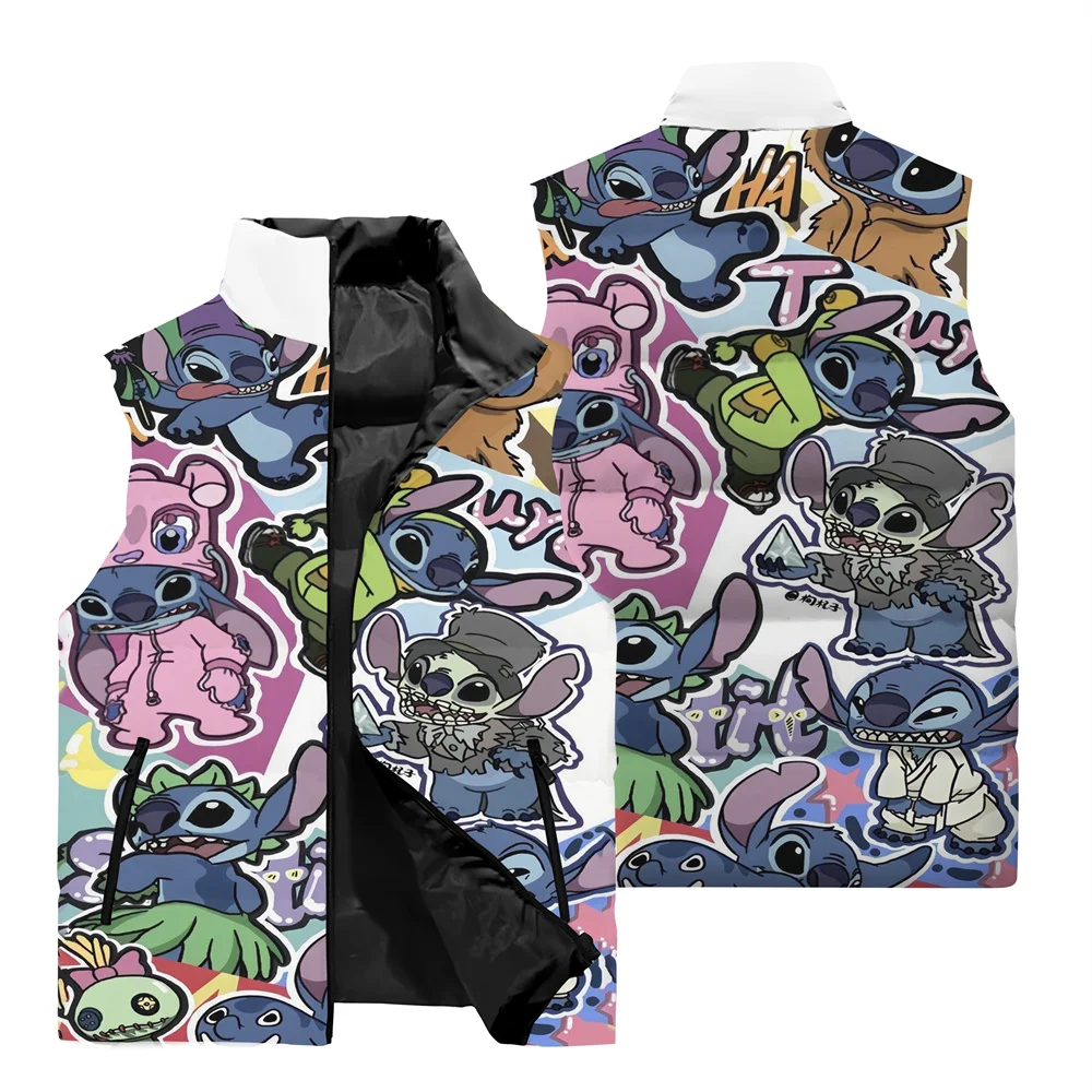 thumbnail image 1 of Chaqueta cortavientos de moda para hombre, divertida chaqueta con estampado 3D de Disney Stitch, chaleco para deportes al aire libre, chaqueta informal sin mangas para hombre para fiestas, 1 of 5