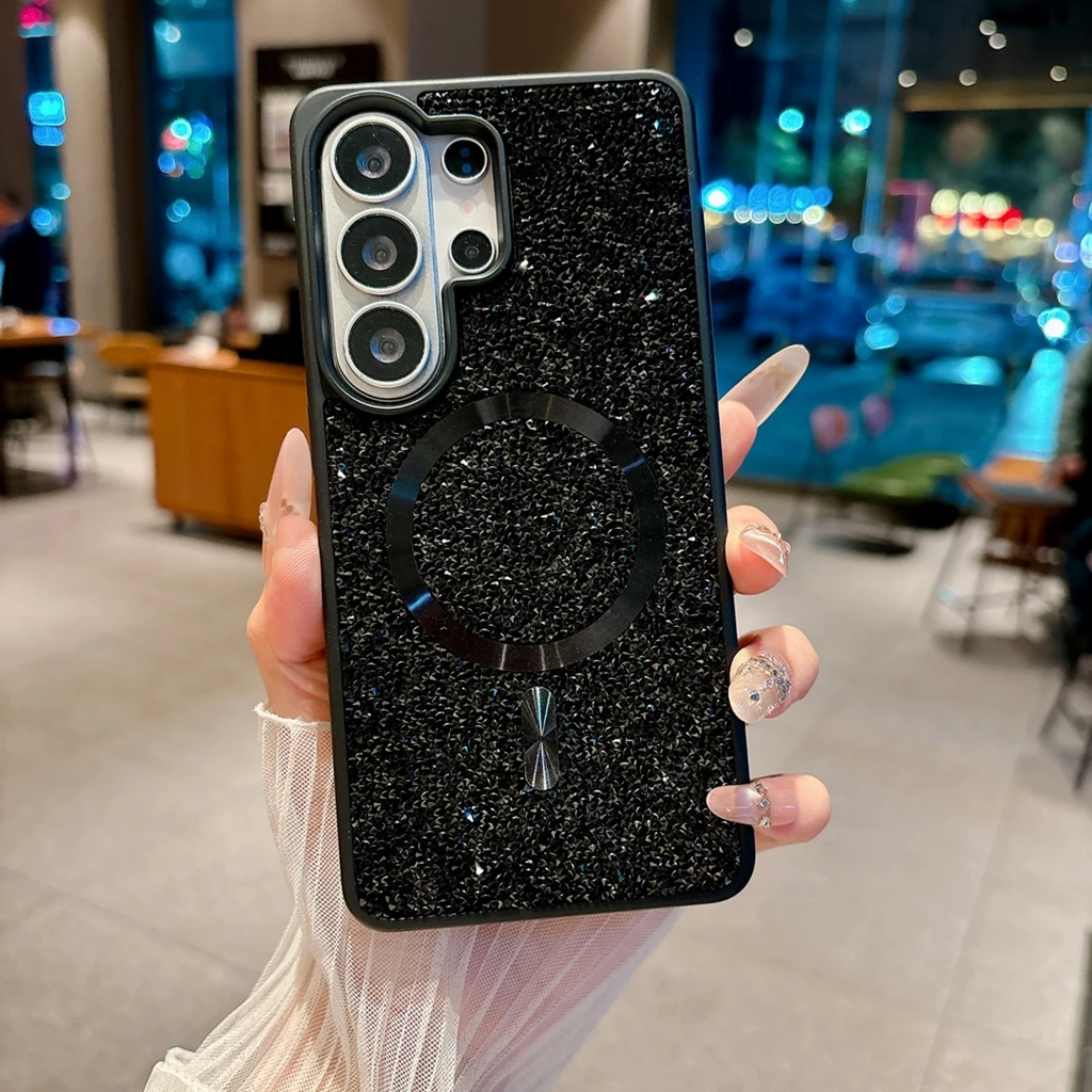 Luxury Bling Rhinestone Magnetic Shockproof Phone Case Cover