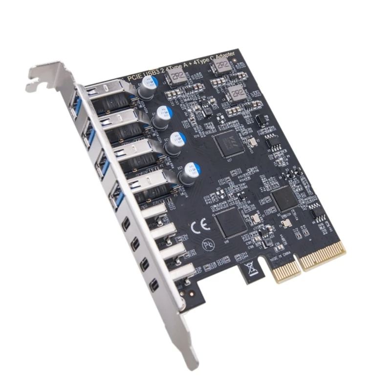 USB3.2 Gen2 8Port Adapter Card 8Port USB Expansion Card Featuring 4USB And 4Type C Interfaces For Enhances Connectivity