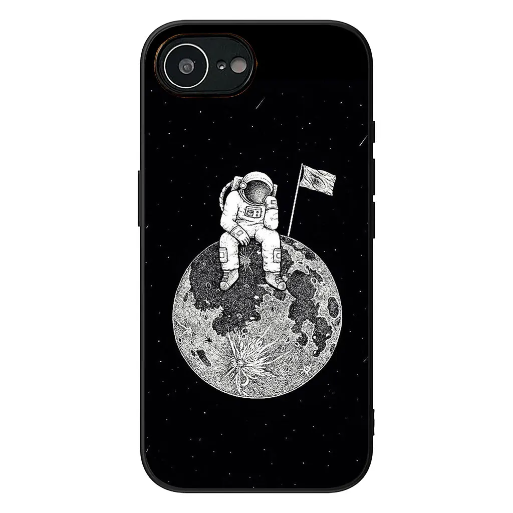 Celestial Cat Astronaut Phone Case - Moon and Stars Design