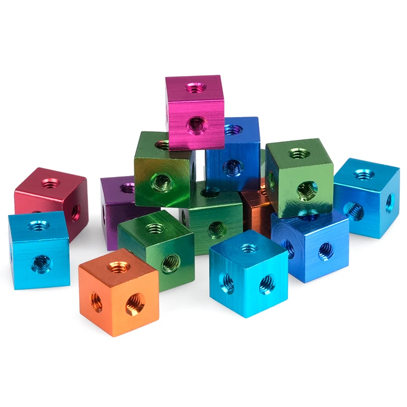 Description Picture 5 of item10x10x6/10mm hexagonal nut M3 M4 M5M6 Aluminum Six-Sided Thread screw cube nut block connector DIY 3D printer Acrylic case screw
