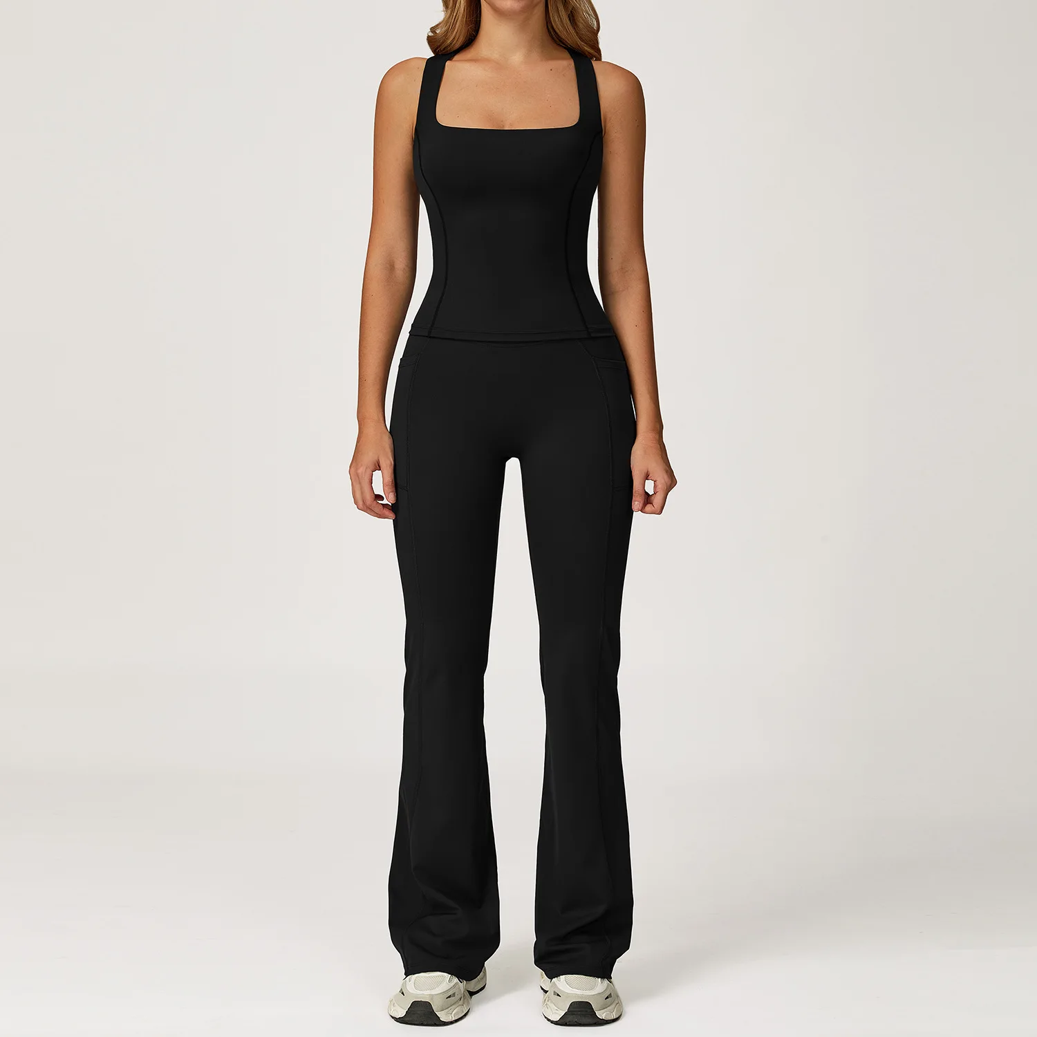 Yoga Set 2 Pieces Workout Outfits Women Clothes Fitness Sportswear Gym Tracksuit High Waist Leggings Sports Bra Athletic Wear 2