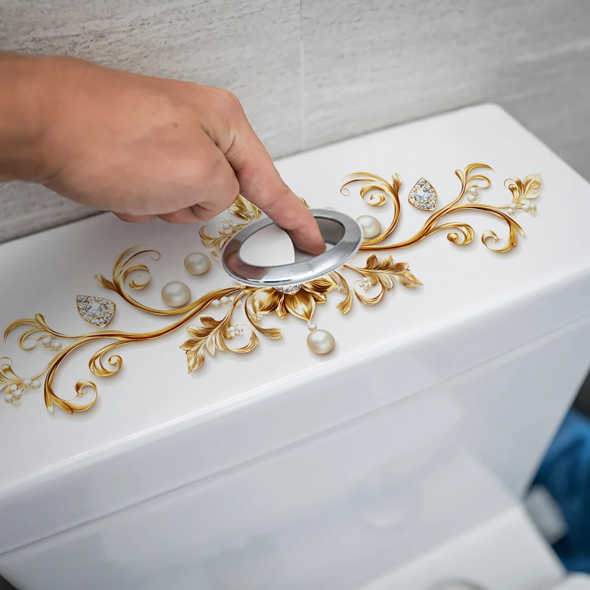 Toilet Stickers Crown Bathroom Toilet Bucket Decorative 1PC