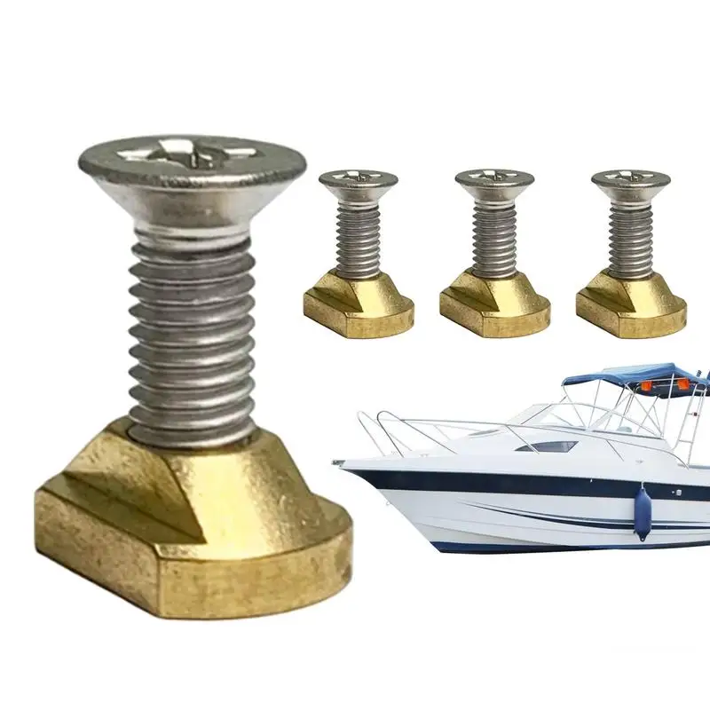 Brass T-Nut With M8 Hex Screw Set - For Hydrofoil & Surfboard Mounting Hardware