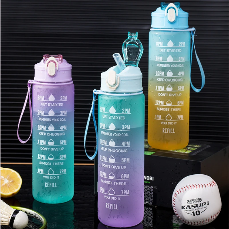 900ml Water Bottle Motivational Sport Water Bottle Leakproof Drinking Bottles Outdoor Sports Travel Kettle Drinking sports water bottle portable water bottle