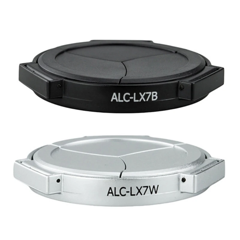 

ALC LX7 Camera Auto Lens Caps for DMC-LX7 D-Lux6 Self-Retaining Automatic Lens Protector Black Silver