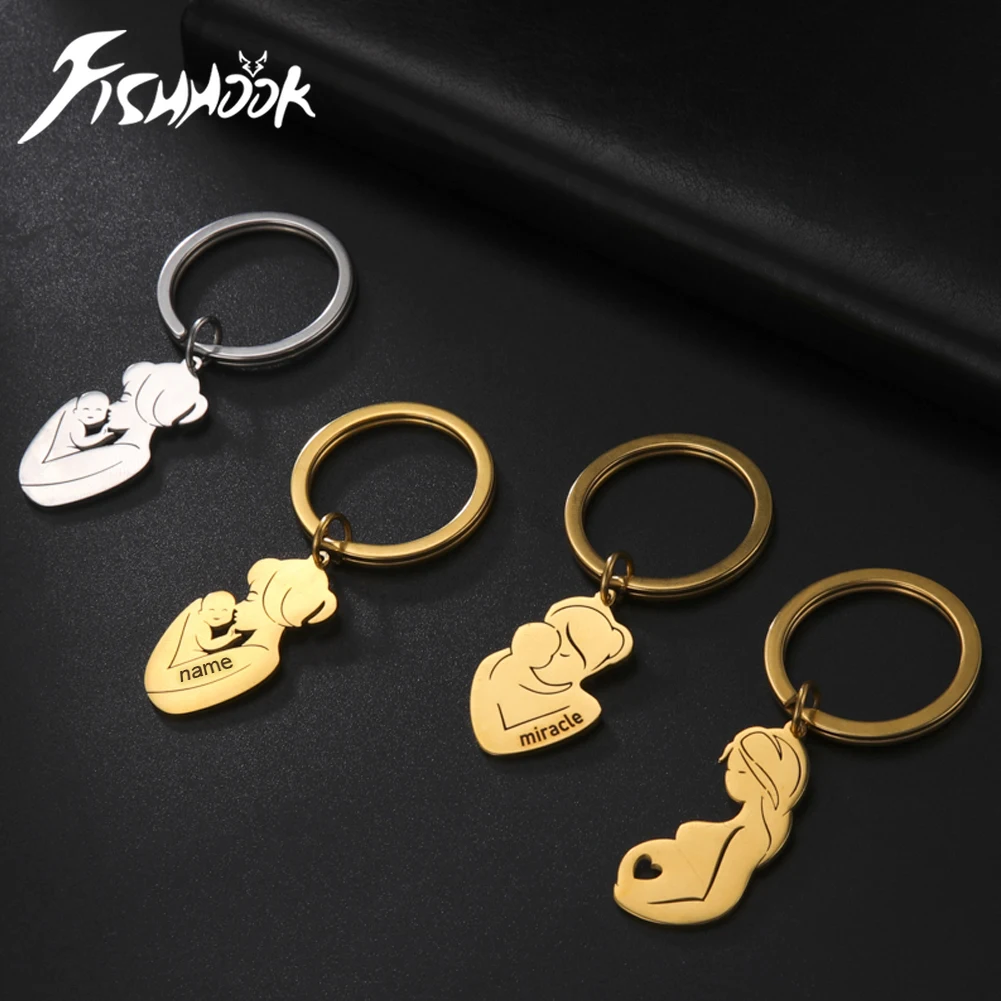 Portachiavi Con Incisione Personalizzata – Regalo Per Festa Della Mamma, Papà, Anniversario – Oro, 5x1,2 Cm
