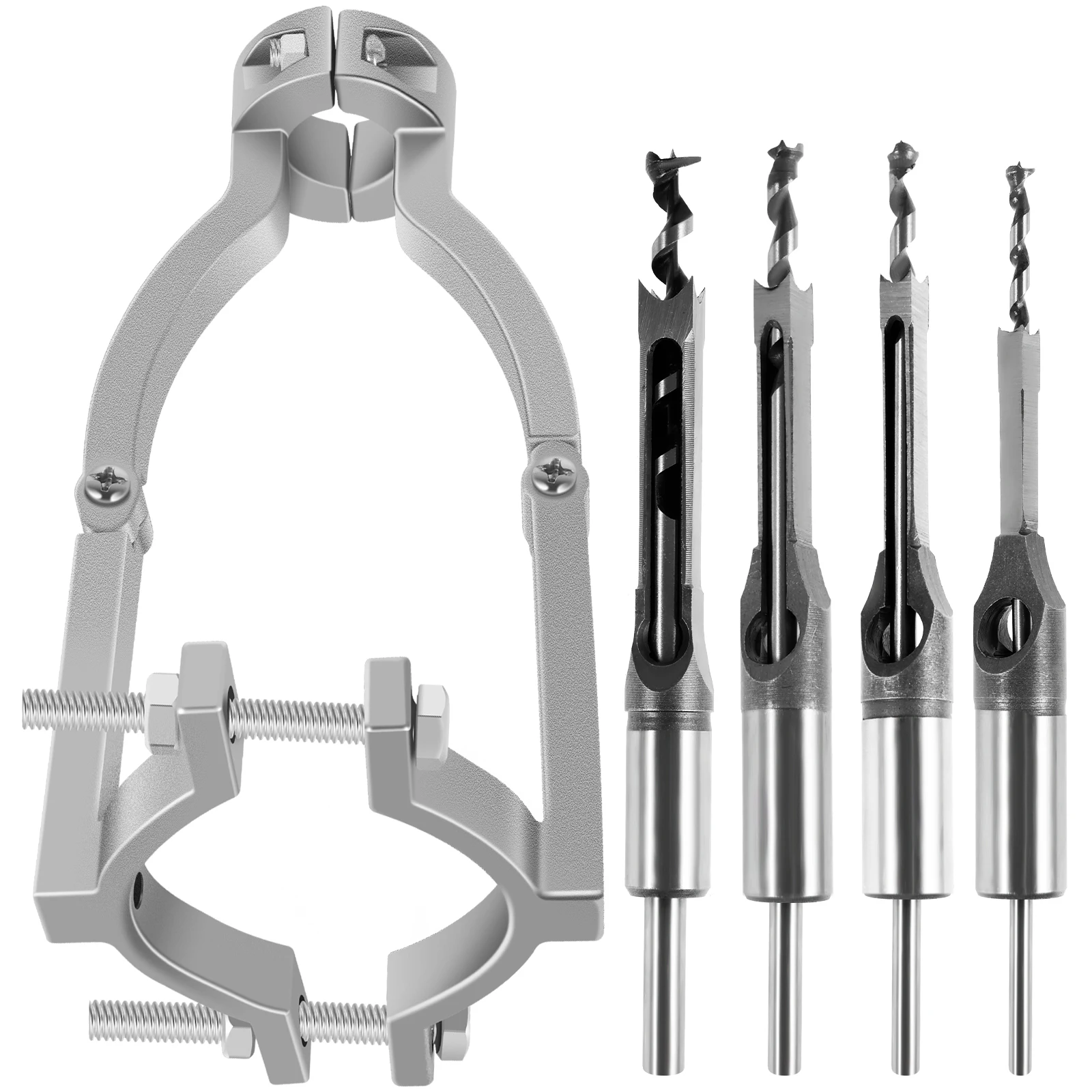 Square Hole Drill Bit Adapter Fixing Bracket Woodworking Mortising Chisel Drill Press Mortise Bit Accessory for Bench Drill