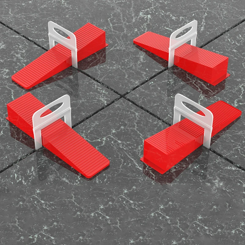 1.0/1.5/2.0 Tile Leveling System base red wedge tighten plier 100pcs used for sticking bricks and leaving seams for leveling