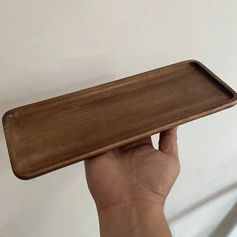 Description Picture 6 of item2 Size Rectangular Wooden Tray Coffee Food Cup s for Decoration Wood Plate Dishes Dessert Candy Bamboo Tea Gongfu