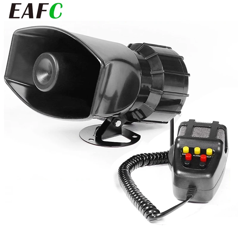 Speakers 110DB Car Horn Police Siren Air Horn Megaphone Car Alarm Emergency Motorcycle 12V 60W Multi-tone & Claxon Horns