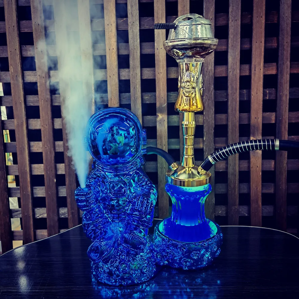 

Resin Process Hookah Set, Resin Process Astronaut Modeling, Electroplated LED Light, Shisha Pipe, Smoking Accessories