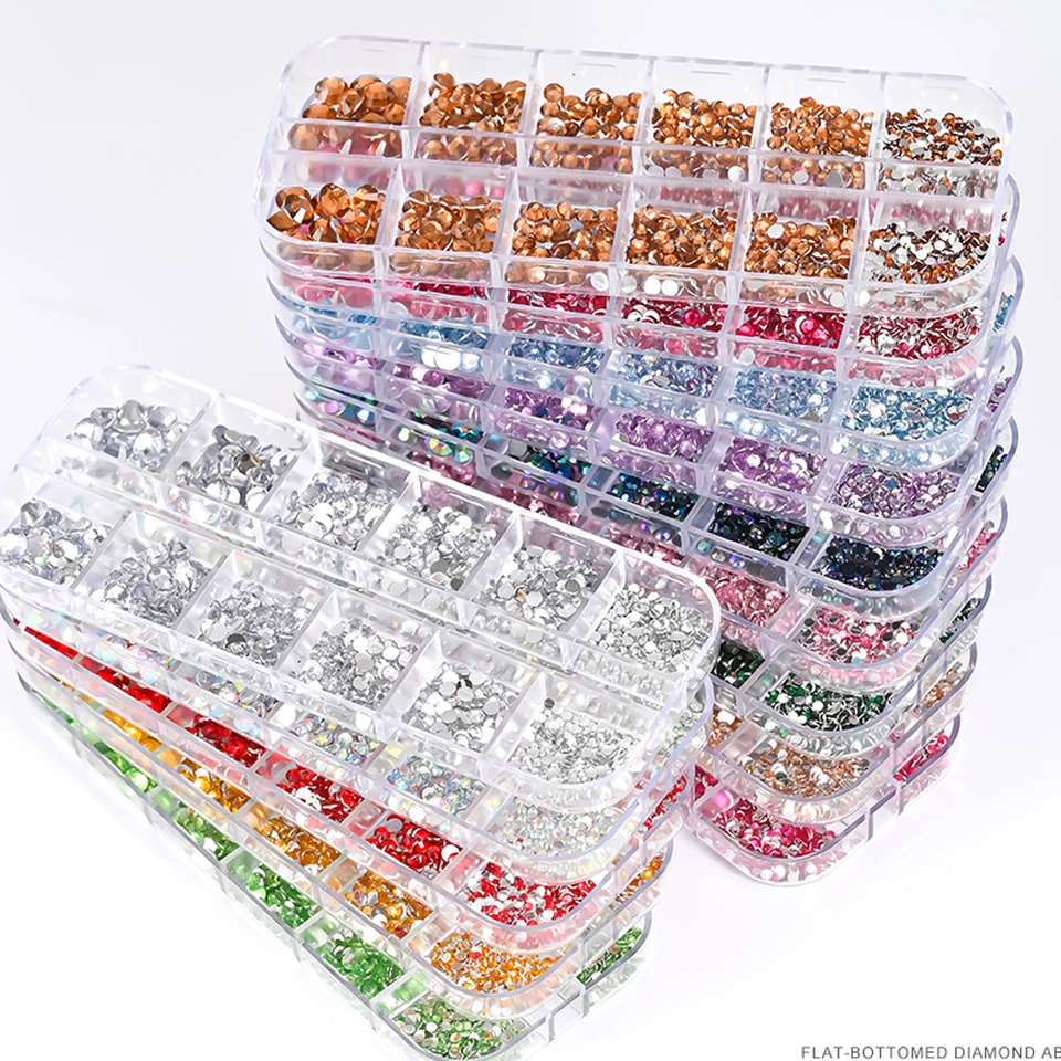 PATIKIL SS20 Lot De 1600 Strass Ronds à Dos Plat Pour Loisirs