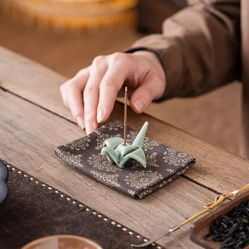 Thousand Paper Crane Incense Holder Boutique Incense Waterfall Incense Burners Consecrate Censer Tableware Supplies Ornaments