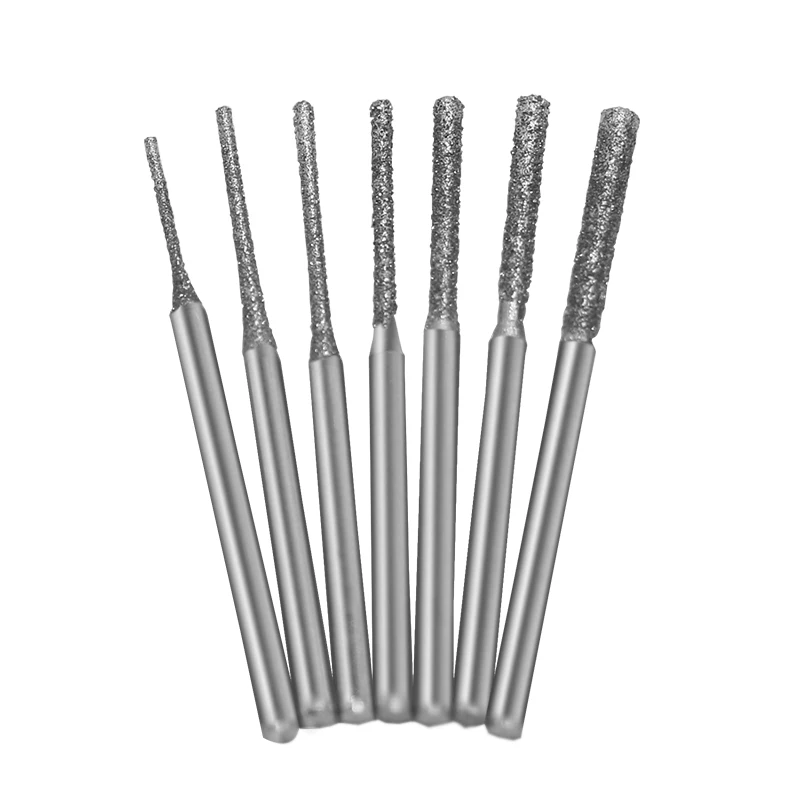 

5/10pcs Lengthen 0.8~5.0mm Diamond Grinding Head Burr Needle Drill Bit Point Engraving Polishing Glass Jade Stone Rotary