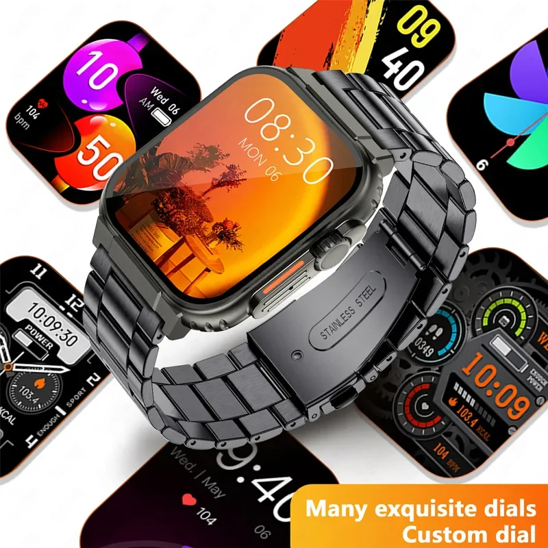 AMOLED HD Screen Bluetooth Call Women Smart Watch Men 600Mah Large Battery 100+ Sports Fitness Tracker Waterproof Smartwatch Man