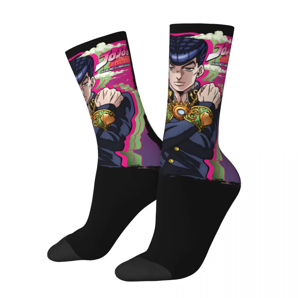 

Unisex Jojo' Bizarre Adventure Josuke Clouds Socks Warm Funny Happy Socks High Quality Stuff Middle Tube Stockings Suprise Gift