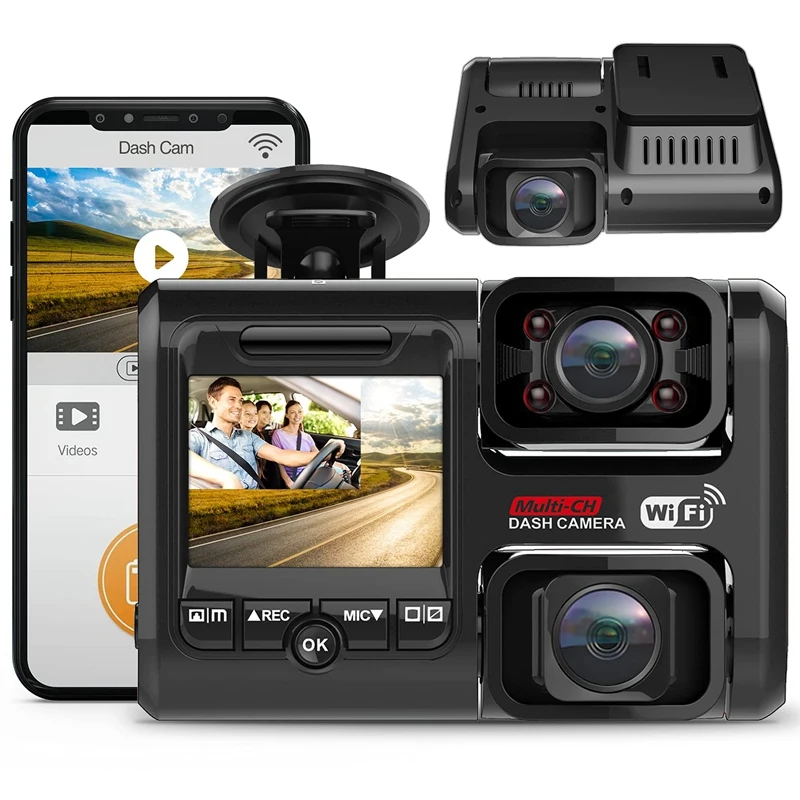 

4K+2160P WIFI GPS Logger Dual Lens Car DVR Night Vision Dual Camera Dash Cam Recorder D30H