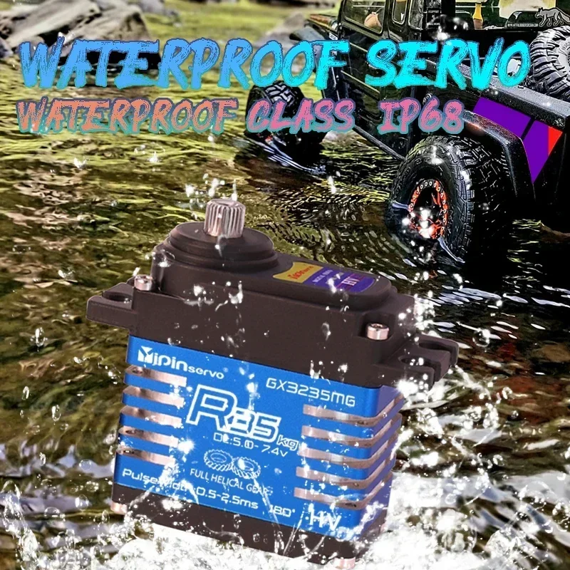 Servomoteur RC R35kg haute puissance installé sur un essieu de robot voiture