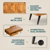 Geometric Design Solid Wood Coffee Table Living Room with 2 Symmetrical Storage Drawers Mid Century Modern Furniture 5