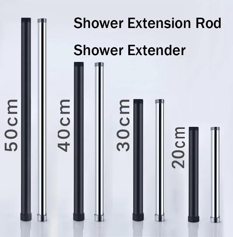 ShowerExtenderGrayBlackShowerExtensionRodShowerBracket304050