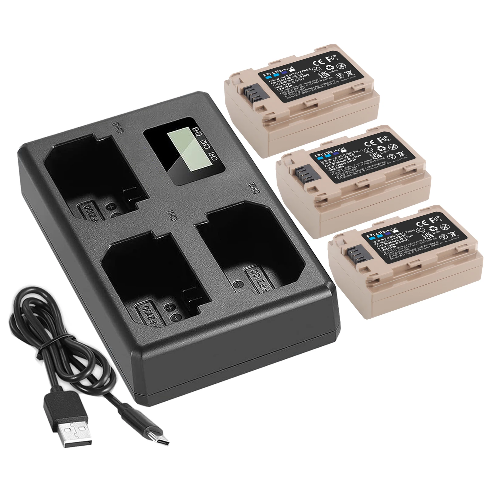 Baxxtar Pro NP-FZ100 Batterij-pak 2600 mAh (Generatie IV) compatibel met Sony Alpha 6600 6700 7 III IV 7C II 7CR R III ZV-E1 enz