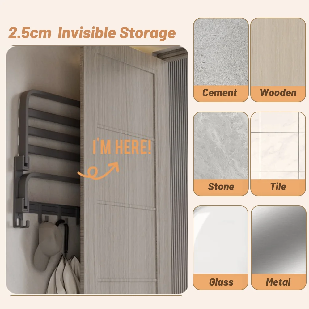 ORIENTAL YUHONG 40/50/60CM Folding Holder With Hook Towel Holder Storage Wall Mount Aluminum Towel Rack Bathroom Accessories