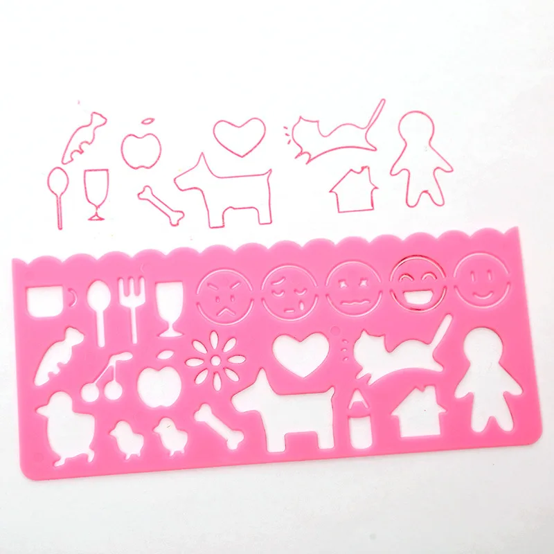 4pcs/ Set Of Art Painting Template Ruler Puzzle Stationery Children's Drawing Figure Ruler Cartoon Stationery Office Supplies ruler set drawing ruler