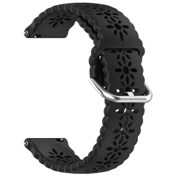 Breathable Silicone Strap - Sport Bracelet Accessories, 20mm & 22mm - 1Pcs 22mm (Black)