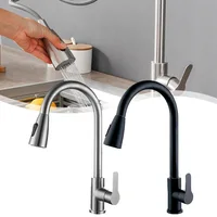 Water Tap Faucet Kitchen Faucet Pull-out Faucet 304 Faucets 2 Modes Nozzle Hot Cold Water Mixer Kitchen Faucet 6