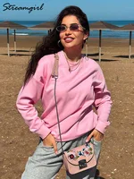 White Oversized Crewneck Sweatshirts Women Autumn Comfort Colors Pink Mom Sweatshirt Yellow Cotton Fall Sweatshirt For Women - Image 4