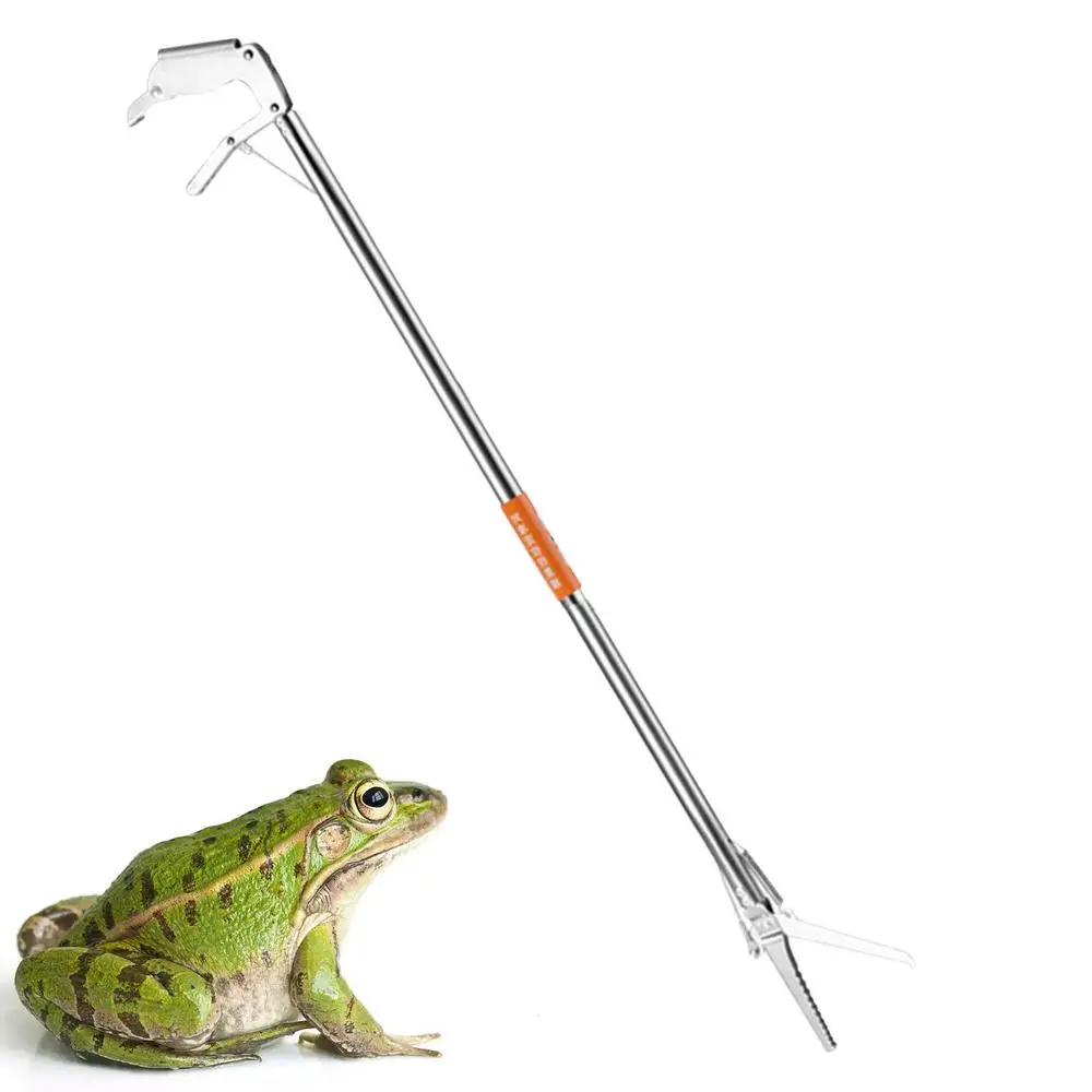 Description Picture 2 of item1.2m Foldable Snake Tongs Stick Easy Reach Pick Up Tool Folding Garbage Clip Full-body Stainless Steel Design For Fishing Hiking
