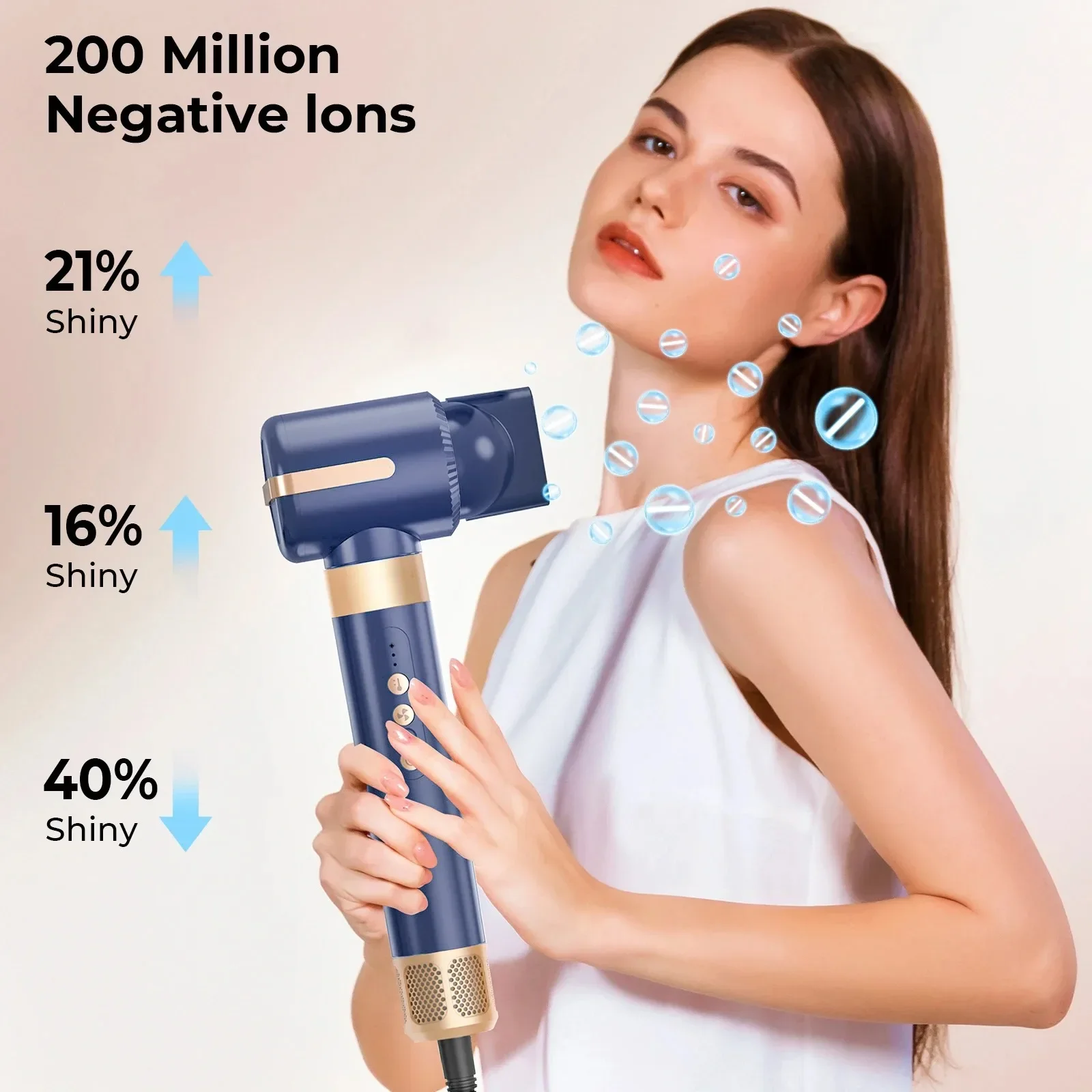 Professional 7 in 1 Hair Dryer 11000RPM High Speed Blow Dryer Hair Strighter Hot Air Styling Tools Set Hair Curler Salon /Barber 6