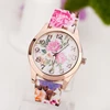 Casual Fashion Watch Printed Silicone Strap Clock Luxury Quartz Ladies Watches Women Flower Pattern Multi-Color Wristwatch Reloj 2