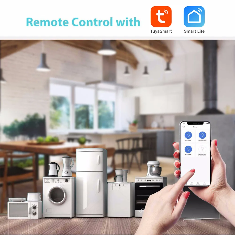 Tuya Smart Life 63A 4P WiFi Smart Circuit Breaker Power Monitoring Switch Remote