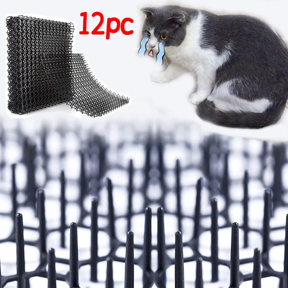 12PC Cat Thorn Mat Dog Garden Anti-Cat Dog Outdoor Supplies Feces Mat Cat Expulsion Anti-Cat Thorn Protects Plants