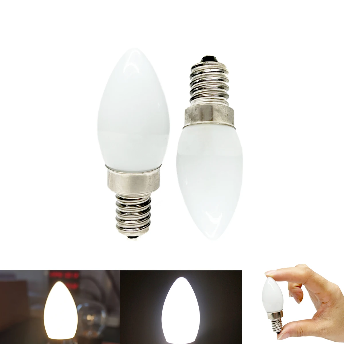 C22 E14 E12 LED Candelabra Candle Light Bulb 2835 SMD 6LEDs 2W Milky Glass Cover For Home Chandelier Decoration Lighting e14 led filament candle shape light bulb 2700k dimmable european candelabra base light bulbs 6 pieces for home decor lighting