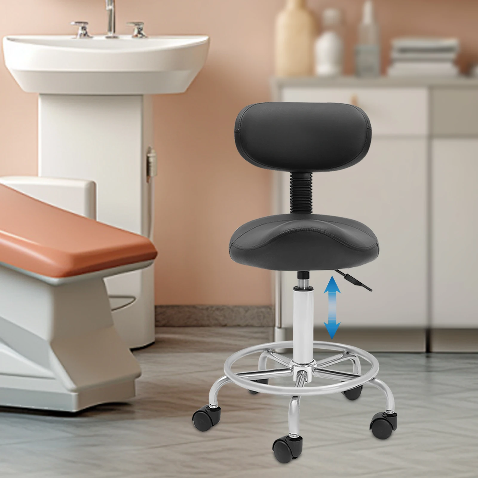 Barhocker Höhenverstellbarer Stuhl Frühstücksstuhl Barhocker Drehstühle Büro Ergonomischer Rollhocker 360° ° Drehbar für den Heimgebrauch – Detail 8