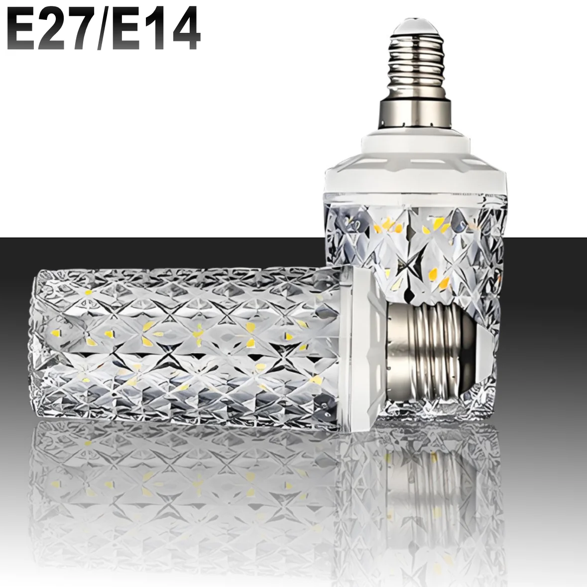 LED 콘 라이트 전구 E27 E14 30W 40W AC 220V 240V 5730 SMD LED 크리스탈 램프 360도 빔 각도 할로겐 샹들리에 라이트 대체