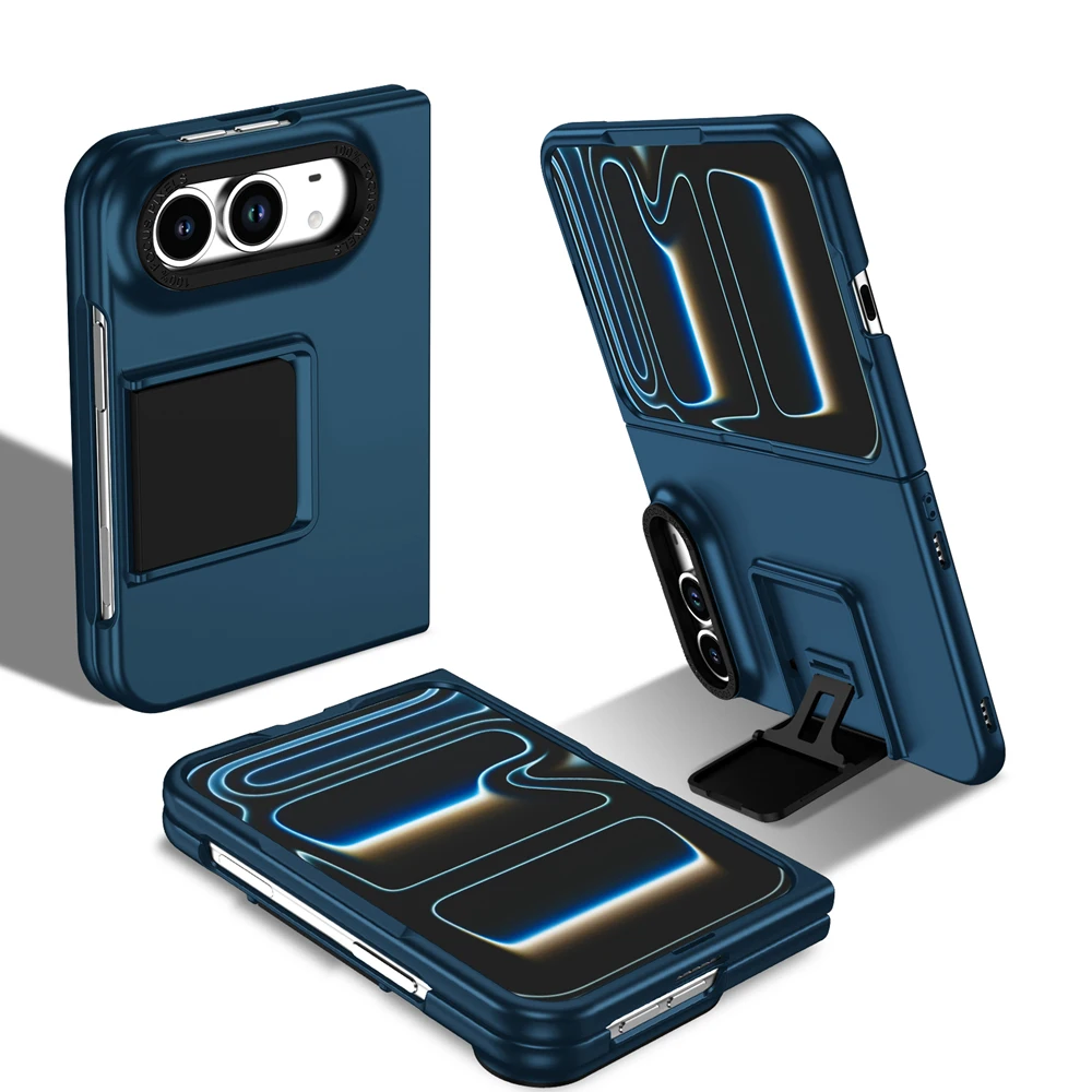 Premium Frosted Foldable Kickstand Phone Case with Full Hinge Protection