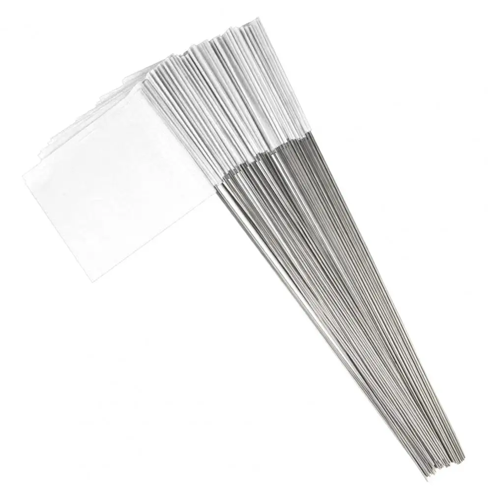 IKAYAS Markierungsflaggen Set - 50 Stück (25 Rot, 25 Blau), 10x13 Cm PVC, Für Garten, Rasen, Vermessung