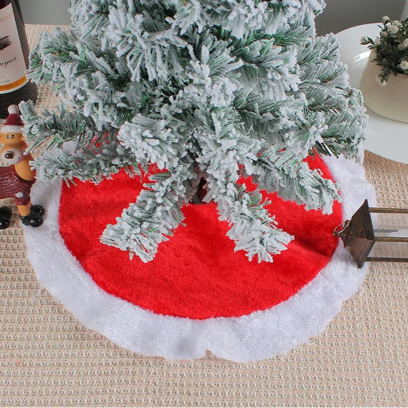 MEIVINES Gonna Albero Di Natale Tappeto Albero Di Natale Gonna Per Albero Di Natale Bianca Morbido Tessuto Peluche Paillettes Dorate Per l'Albero Di Natale Per Albero Di Natale Decorazione (48in